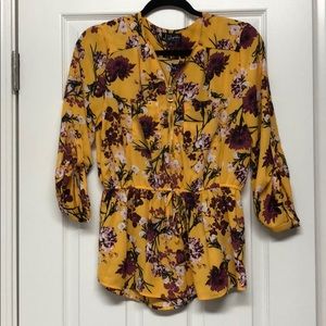Yellow floral blouse